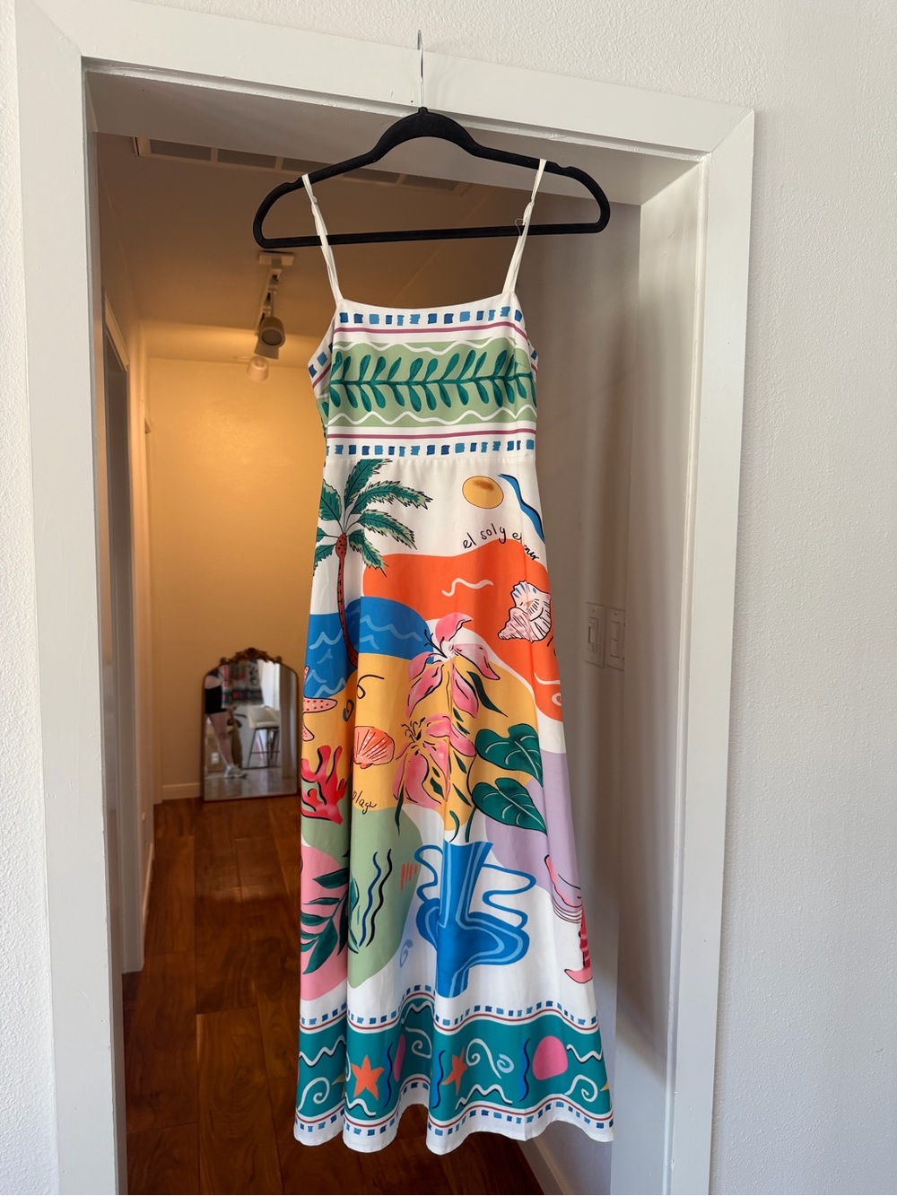 Kids Multicolor Tropical Print Maxi Dress